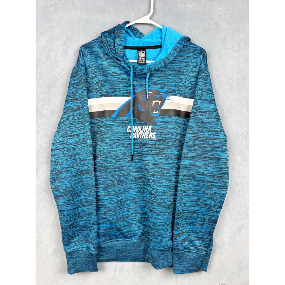 NFL Team Apparel Carolina Panthers Hoodie Blue Black Space Dye Mens Large
